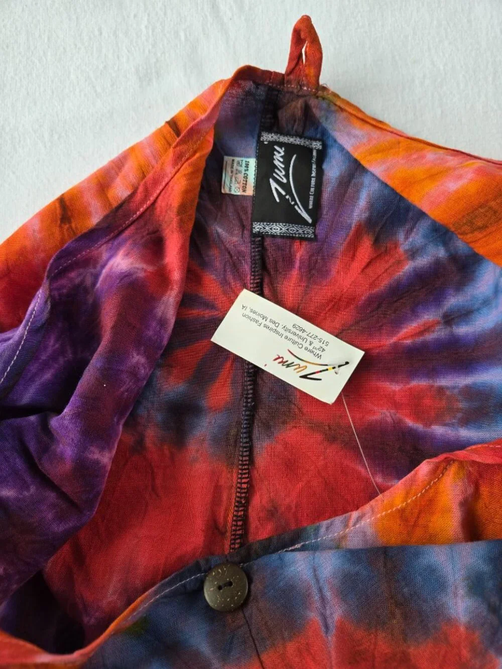 Colorful Tie Dye Boho Sling Bag 100% Cotton NWT